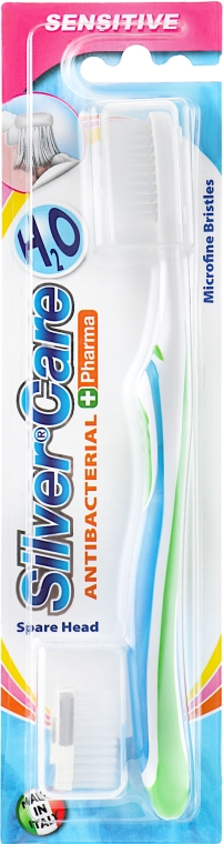 Зубна щітка H2O, м'яка, синьо-зелена - Silver Care — фото N1