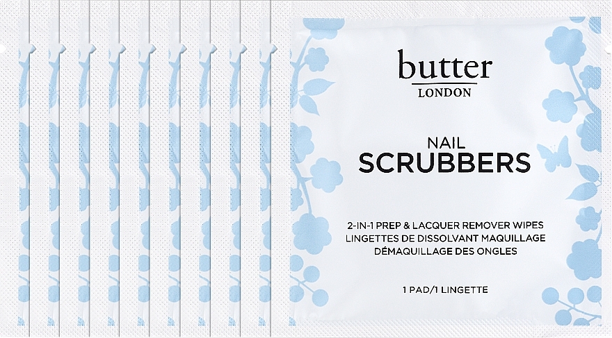 Салфетки для снятия лака - Butter London Nail Scrubbers 2-In-1 Prep & Lacquer Remover Wipes — фото N2