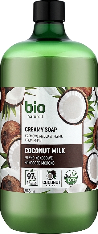 Крем-мыло "Кокосовое молоко" - Bio Naturell Coconut Milk Creamy Soap  — фото N2