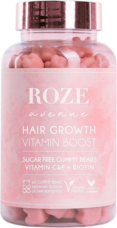 Харчова добавка для росту волосся - Roze Avenue Luxury Hair Growth Gummy Bears — фото N1
