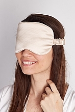 Маска для сна из натурального шелка с мешочком, светлый беж - de Lure Sleep Mask — фото N2