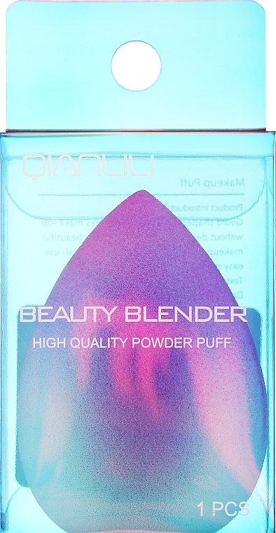 Спонж для макияжа "Омбре капля", бежево-розовый - Qianlili Beauty Blender — фото N1