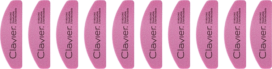 Мініпилочка для нігтів 180/240, рожева - Clavier — фото N1