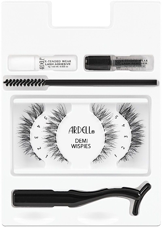 Набор - Ardell X-Tended Wear Lash System 135 (lashes/4pcs + clay/1ml + rem/1ml + appl/1pcs + brush/1pcs) — фото N2