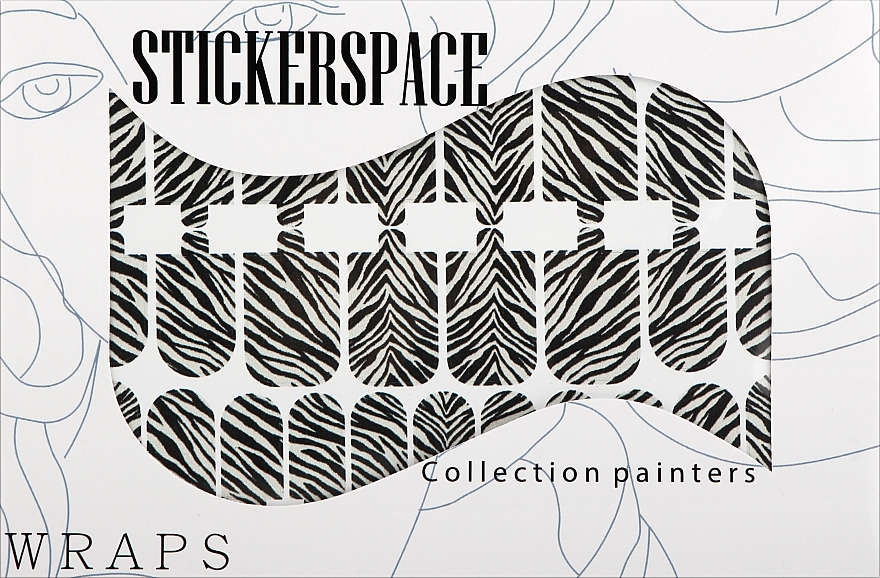 Дизайнерские наклейки для ногтей "Zebra" - StickersSpace — фото N1
