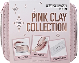 Духи, Парфюмерия, косметика УЦЕНКА Набор - Makeup Revolution Skincare The Pink Clay Collection Skincare Gift Set (bag/1 pc + brush/1 pc + f/mask/50 ml + headband/1 pc) *