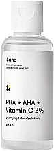Тонік для обличчя з АНА + РНА + вітамін С - Sane Face Toner PHA + AHA + Vitamin C 2% Purifying Glow Solution — фото N2