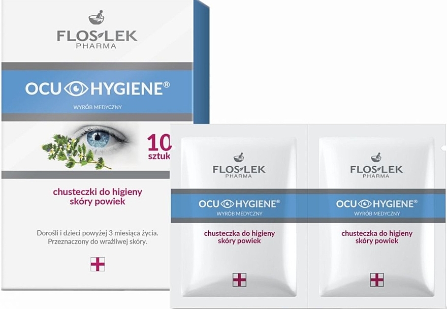 Гігієнічні серветки для шкіри повік - Floslek — фото N1