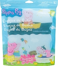 Парфумерія, косметика Набір мочалок "Свинка Пеппа" 3 шт., морські подорожі, рожеві - Suavipiel Peppa Pig Bath Sponge