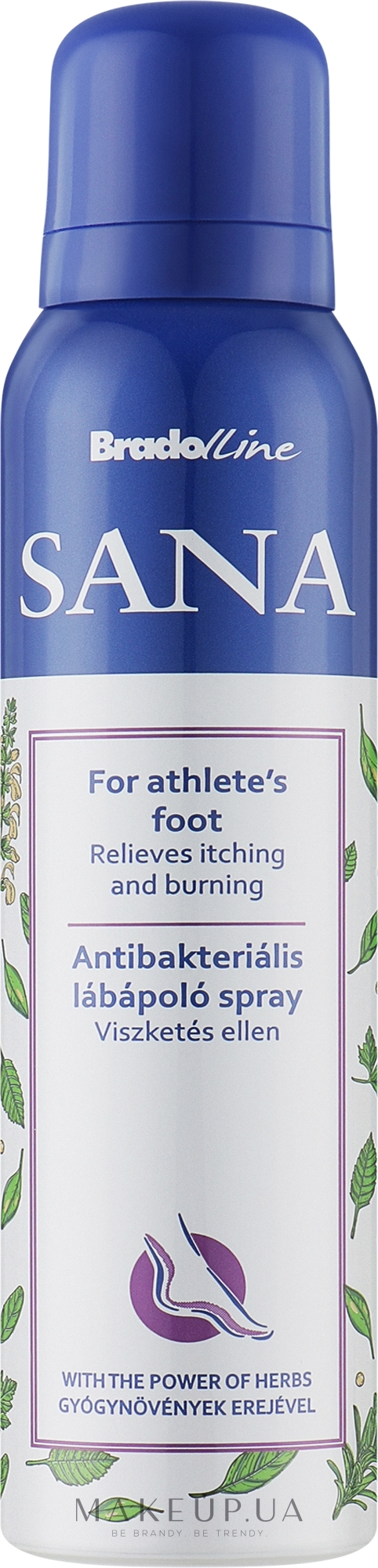 Антибактеріальний спрей для ніг - Bradoline Sana — фото 150ml