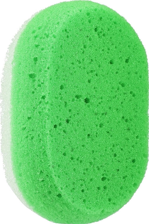 Губка для душа овальная, ярко-зеленая - LULA — фото N1