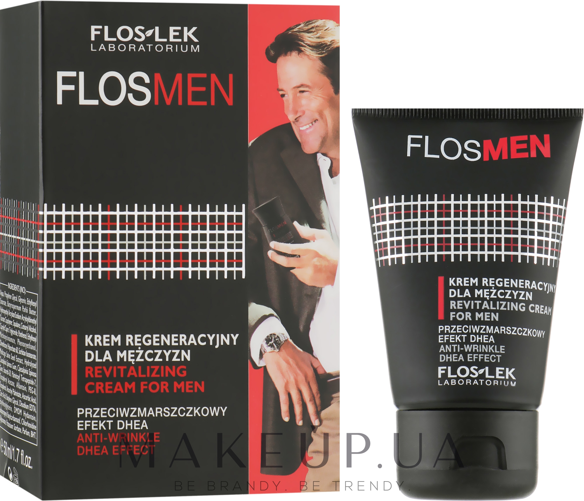 Восстанавливающий крем против морщин для мужчин - Floslek Flosmen Revitalizing Anti-Wrinkle Cream For Men — фото 50ml