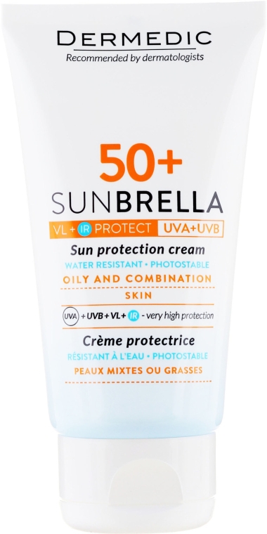Защитный крем SPF 50+ для комбинированной и жирной кожи - Dermedic Sunbrella Sun Protection Cream SPF50 — фото N2