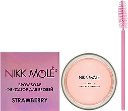 Мыло-фиксатор для бровей "Клубника" - Nikk Mole Brow Soap Strawberry — фото N2