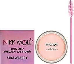 Мило-фіксатор для брів "Полуниця" - Nikk Mole Brow Soap Strawberry — фото N2