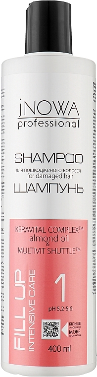 Інтенсивно відновлювальний шампунь - jNOWA Professional Fill Up Shampoo