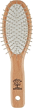 Щітка для волосся, овальна, 4896, зі світлим дерев'яним корпусом - Top Choice — фото N1