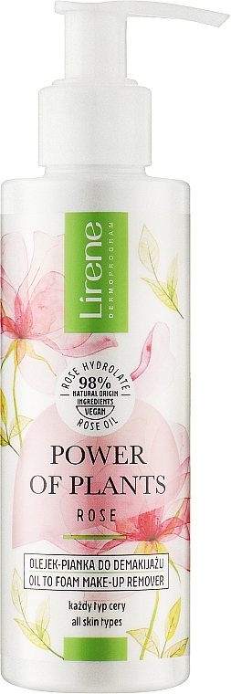 Масло-пенка для снятия макияжа - Lirene Power Of Plants Rose Makeup Removal — фото N1