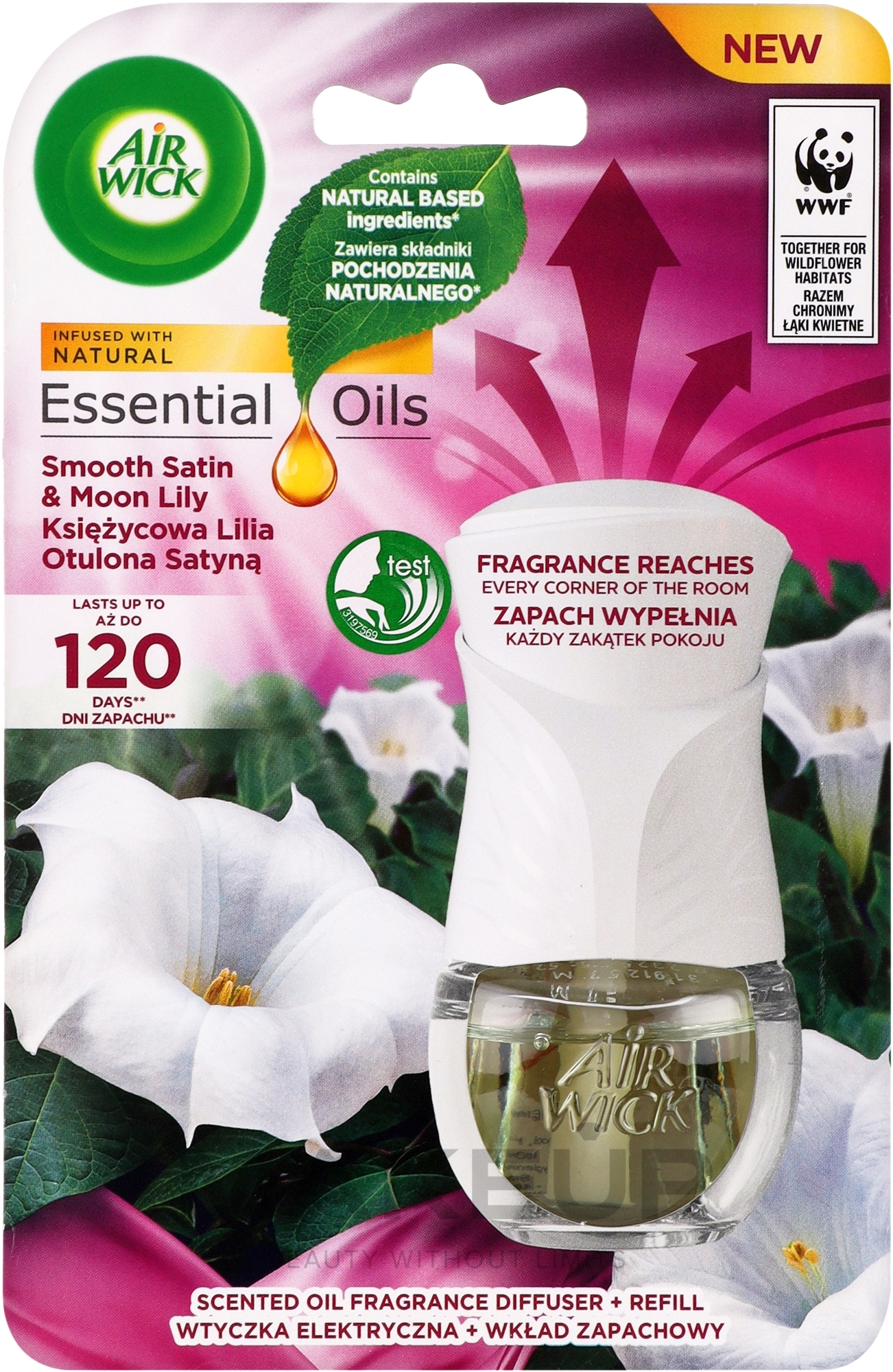 Електричний освіжувач повітря "Атлас і місячна лілія" - Air Wick Essential Oils Electric Smooth Satin & Moon Lily — фото 19ml