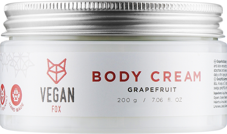 Крем для тіла "Грейпфрут" - Vegan Fox Red Grapefruit Cream — фото N1