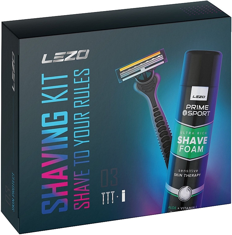 Набор - Lezo Box Prime Sport Protect (sh/foam/200ml + razor/3pcs) — фото N1