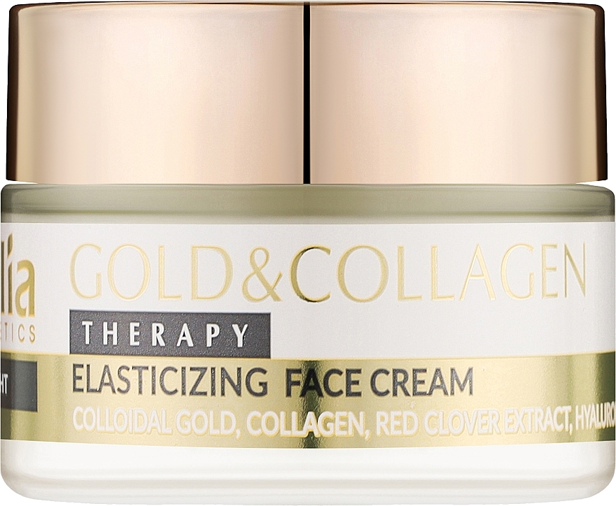 Ночной крем для лица с золотом и коллагеном - Delia Gold & Collagen Therapy Elasticizing Night Cream — фото N1