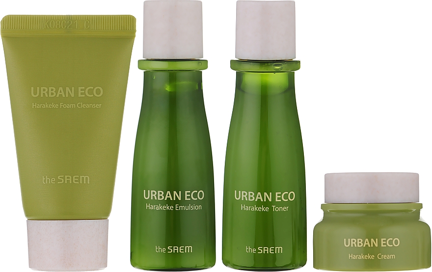 Набор - The Saem Urban Eco Harakeke Travel Kit (foam/31ml + toner/31ml + emulsion/25g + f/cr/8ml)