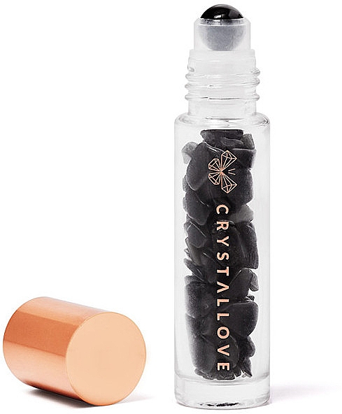 Бутылочка с кристаллами черного обсидиана, 10 мл - Crystallove — фото N1