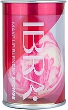Мраморный бьюти-блендер, бело-розовый - Ibra Makeup Blender Sponge — фото N1