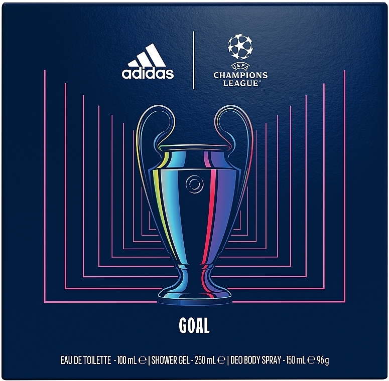 Adidas UEFA Champions League Goal - Набор (edt/100ml + sh/gel/250ml + deo/150ml) — фото N2