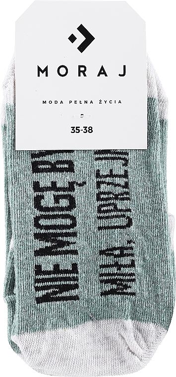 Жіночі шкарпетки з кумедними написами, зелені - Moraj — фото N1