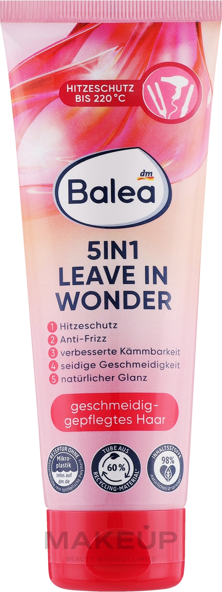 Несмываемый кондиционер для защиты волос от нагрева до 220°С - Balea 5in1 Leave In Wonder — фото 125ml