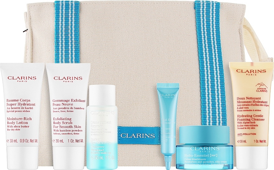 Набір, 7 продуктів - Clarins Blue Bag Hydration Set — фото N2