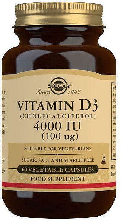 Пищевая добавка "Витамин D3", 100 мкг - Solgar Vitamin D3 4000 IU — фото N1