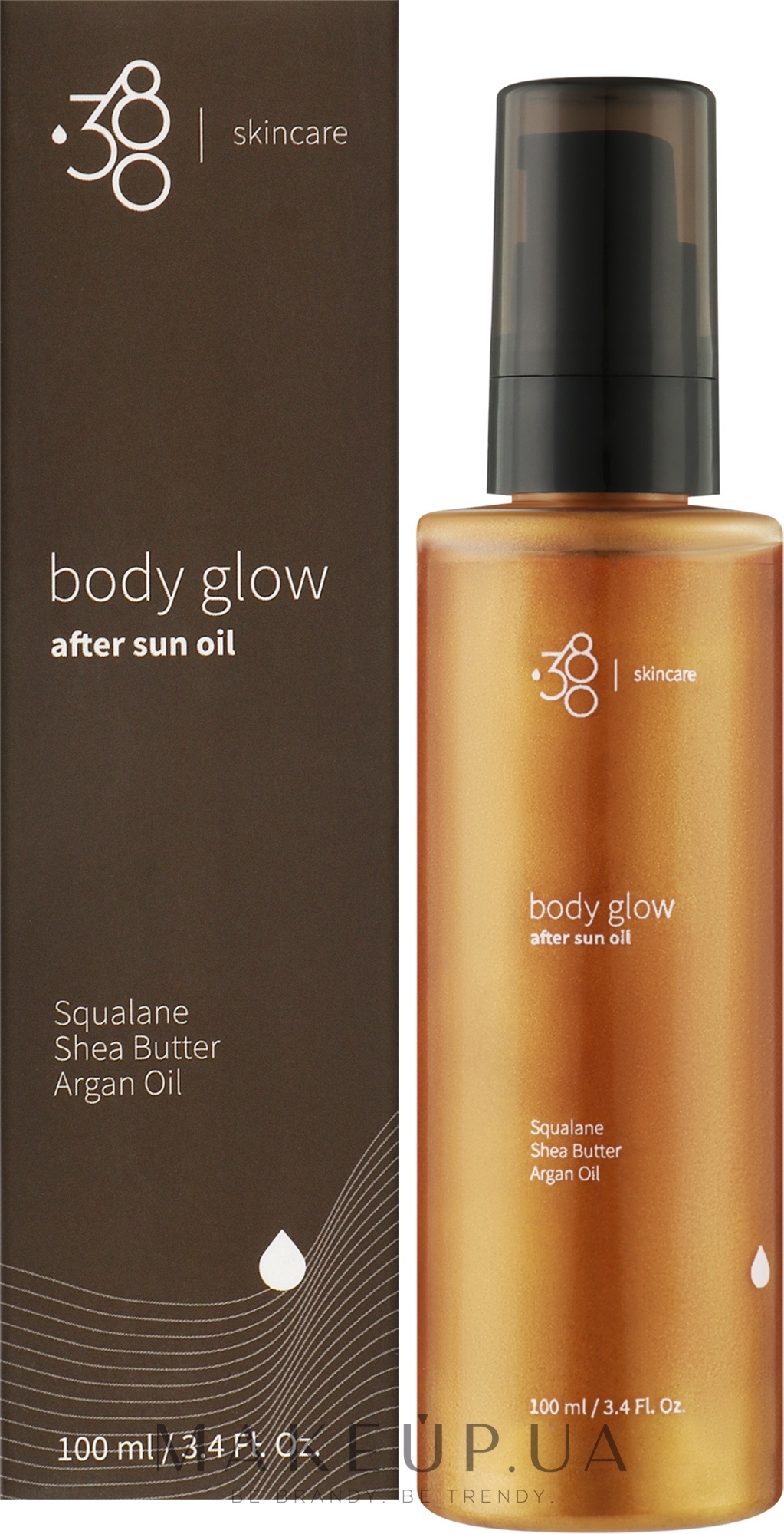 Масло после загара с шиммером - 380 Skincare Body Glow — фото 100ml