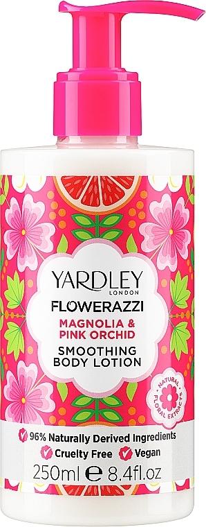 Лосьйон для тіла - Yardley Flowerazzi Magnolia & Pink Orchid Smoothing Body Lotion