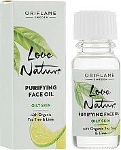 Парфумерія, косметика Очищувальна олія з органічним чайним деревом і лаймом - Oriflame Love Nature Purifyng Face Oil