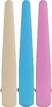 Парфумерія, косметика Затискач перукарський для волосся, блакитний + рожевий + бежевий - Puffic Fashion