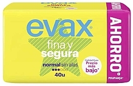 Гігієнічні прокладки "Нормал" без крилець, 40 шт. - Evax Fina & Segura — фото N1