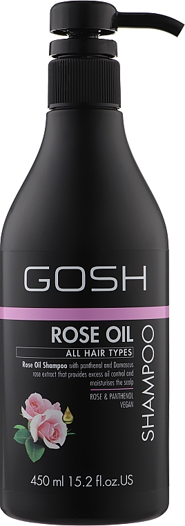 Шампунь для волос с розовым маслом - Gosh Copenhagen Rose Oil Shampoo — фото N3