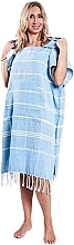 Жіноче пончо для хамаму, блакитне - Yeye — фото N2