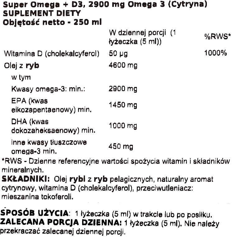 Пищевая добавка "Омега 3 + D3", 2900 мг, со вкусом лимона - Osavi Daily Omega — фото N2