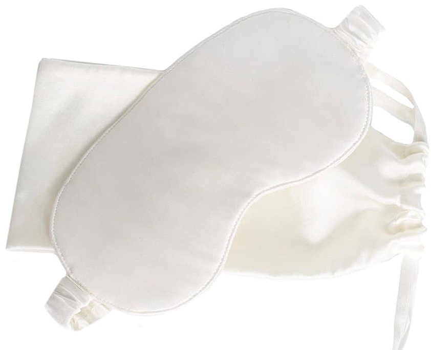 Маска для сну з натурального шовку з мішечком, біла - de Lure Sleep Mask