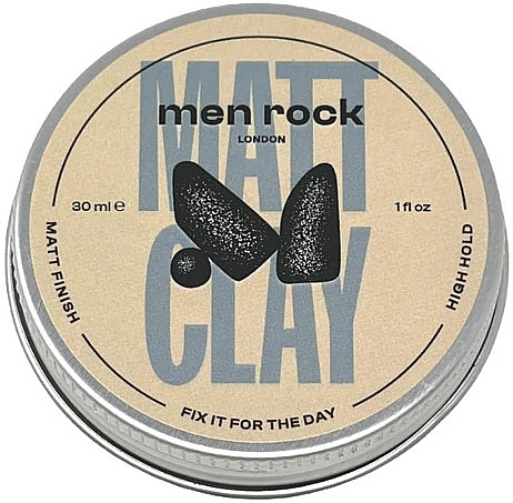 Матовая глина для волос, сильная фиксация - Men Rock Matt Clay High Hold Matt Finish — фото N1