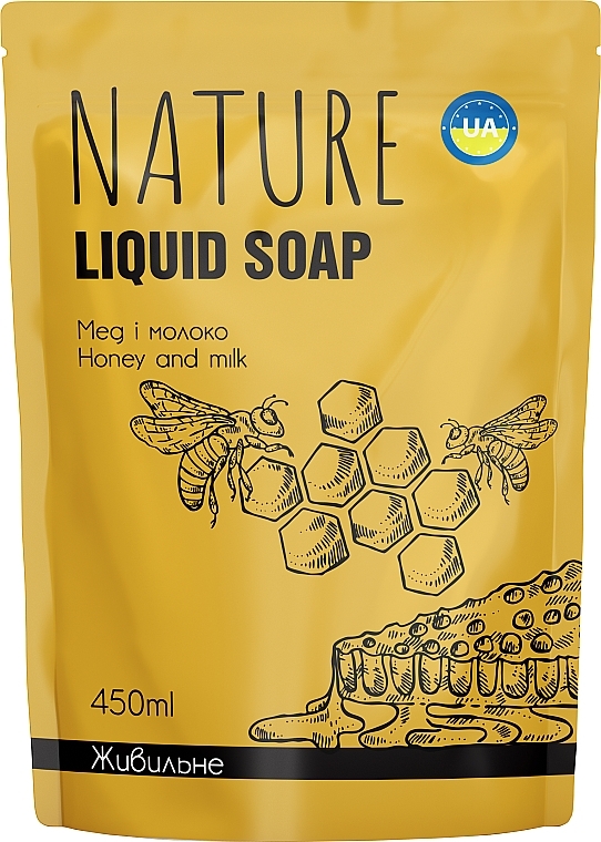Жидкое мыло "Мед и молоко" - Bioton Cosmetics Nature Liquid Soap (сменный блок)