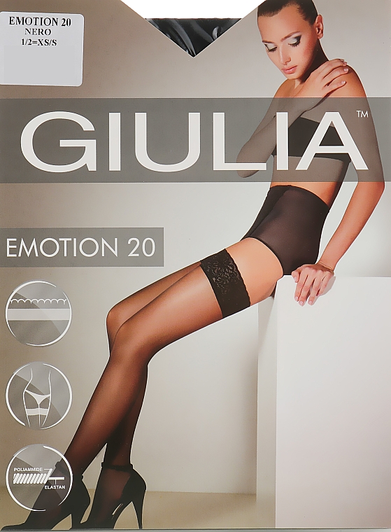 Чулки для женщин "Emotion" 20 Den, nero - Giulia — фото N1