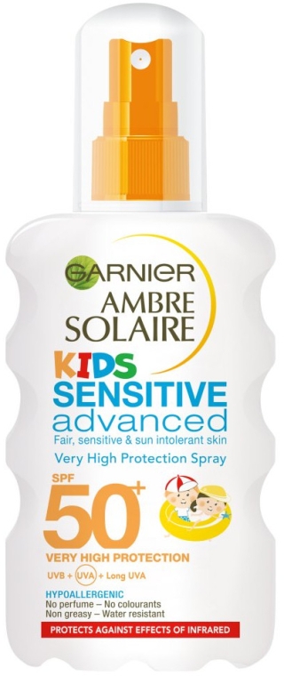 Сонцезахисний спрей для дітей - Garnier Ambre Solaire Kids Sensitive Advanced Spray SPF50 — фото N1