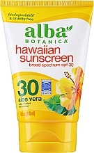 Парфумерія, косметика Сонцезахисний засіб з SPF 30 - Alba Botanica Natural Hawaiian Sunscreen Soothing Aloe Vera Broad Spectrum SPF 30