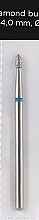 Фреза алмазная, пуля, L-4 мм, 1.8 мм, синяя - Head The Beauty Tools — фото N1