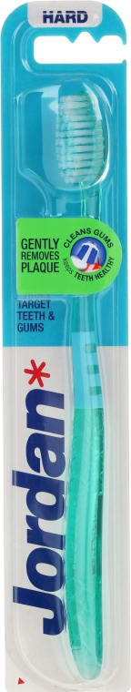 Зубная щетка жесткая Target, зеленая - Jordan Target Teeth & Gums Hard